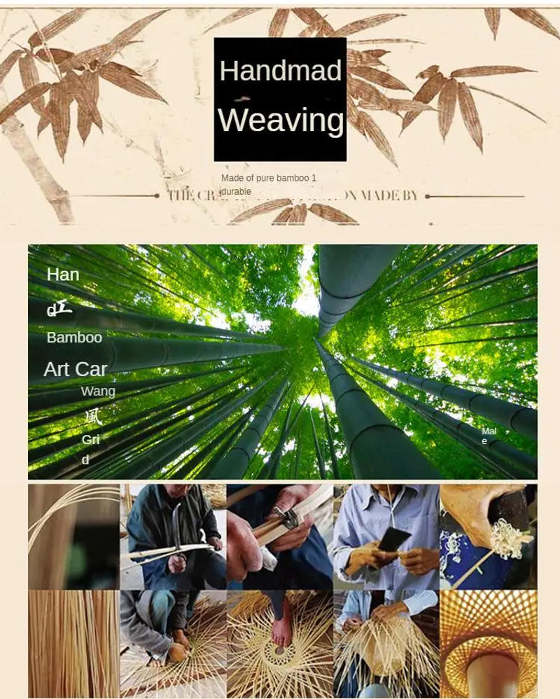 Description Picture 3 of itemZK20 Bamboo Weaving Chandelier Lamp 60/50/40cm Hanging LED Ceiling Light Pendant Lamp Fixtures Rattan Woven Home Bedroom Decors