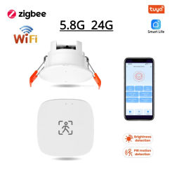 Tuya Smart Life Zigbee Wifi Human Presence Detector 24G 5.8G MmWave Microwave Radar Pir Montion Body Sensor Luminance Detection