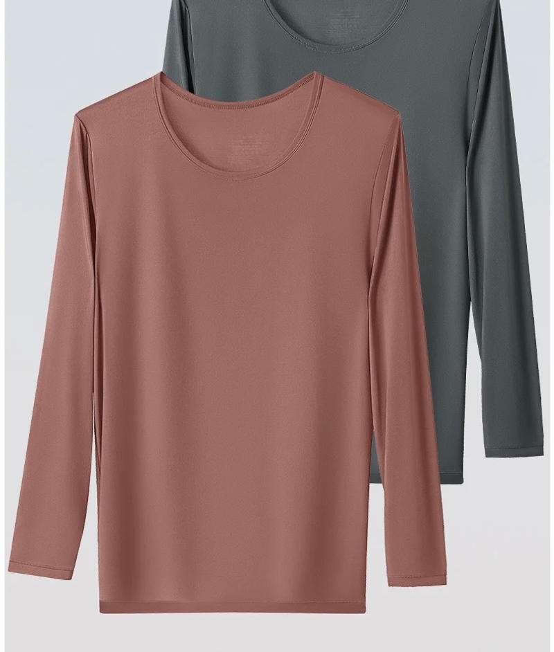 Description Picture 6 of item1pcs Men's Ultrathin Thermal Underwear High elasticity Plus Size Constant Temperature Seamless Long Sleeve Bottoming Set