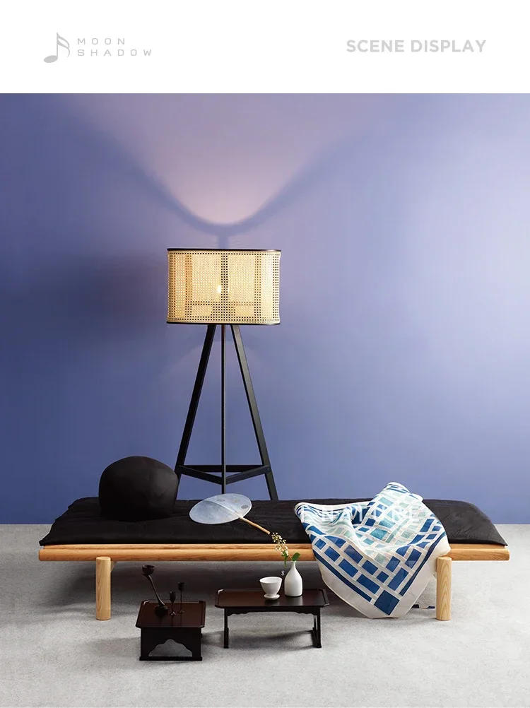 Description Picture 4 of itemNordic Rattan Floor Lamp Homestay Hotel Inn Apartment Rattan Furniture Bedside Lamp Shelves