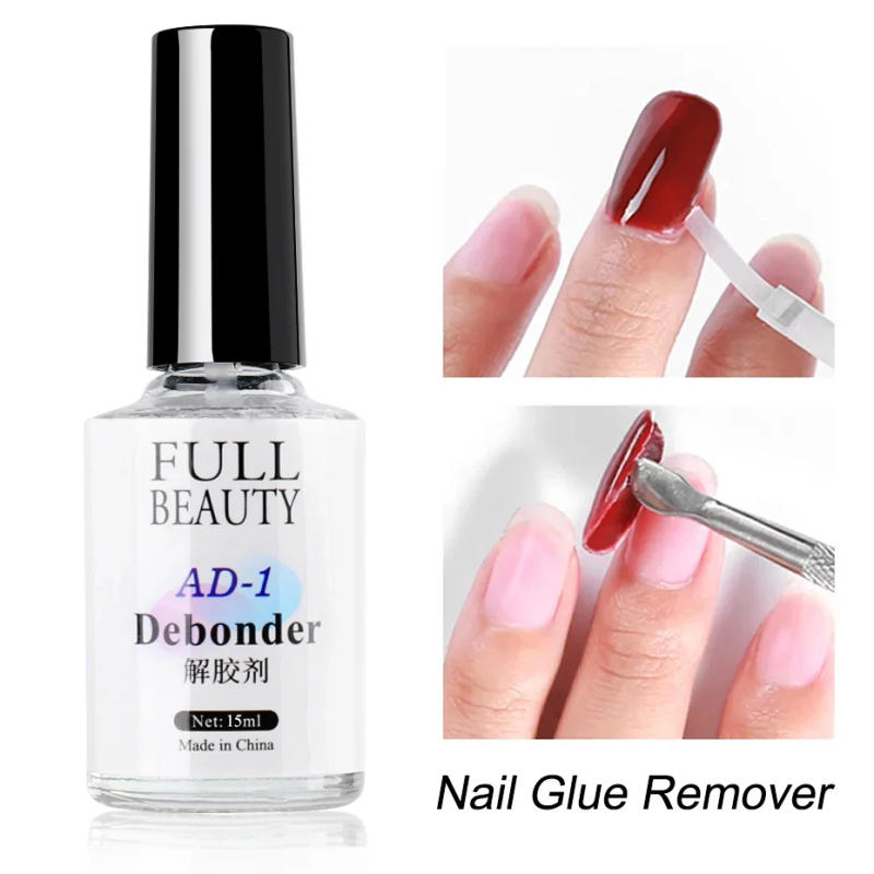 Description Picture 2 of item15ml Nail Glue Remover False Nail Tips Debonder Removing Gel Rhinestone Fake Press On Nails Fast Dissolve Liquid Manicure Tools