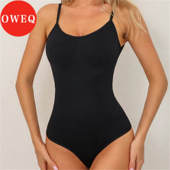 OWEQ M-3XL Slimming Body Shaper Women Tummy Control Bodysuit Seamless Waist Trainer Open Crotch High Elastic Body Suits