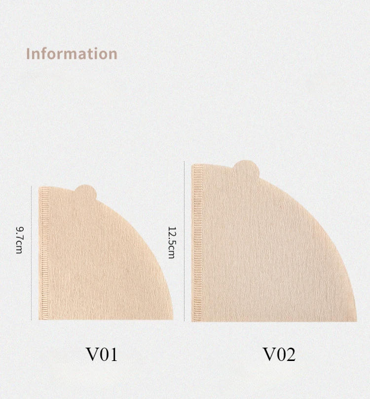 Description Picture 6 of itemCone Coffee Filter Bags 40pcs Disposable Drip Raw Wood Pulp V60 Coffee Bag Portafilter Espresso Coffee Accessories Tea Tool