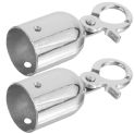 2 Pcs Metal Rope End Stop Towel Hook Lock Stand 760X280X280CM Stainless Steel Cord Snap Decking Fittings