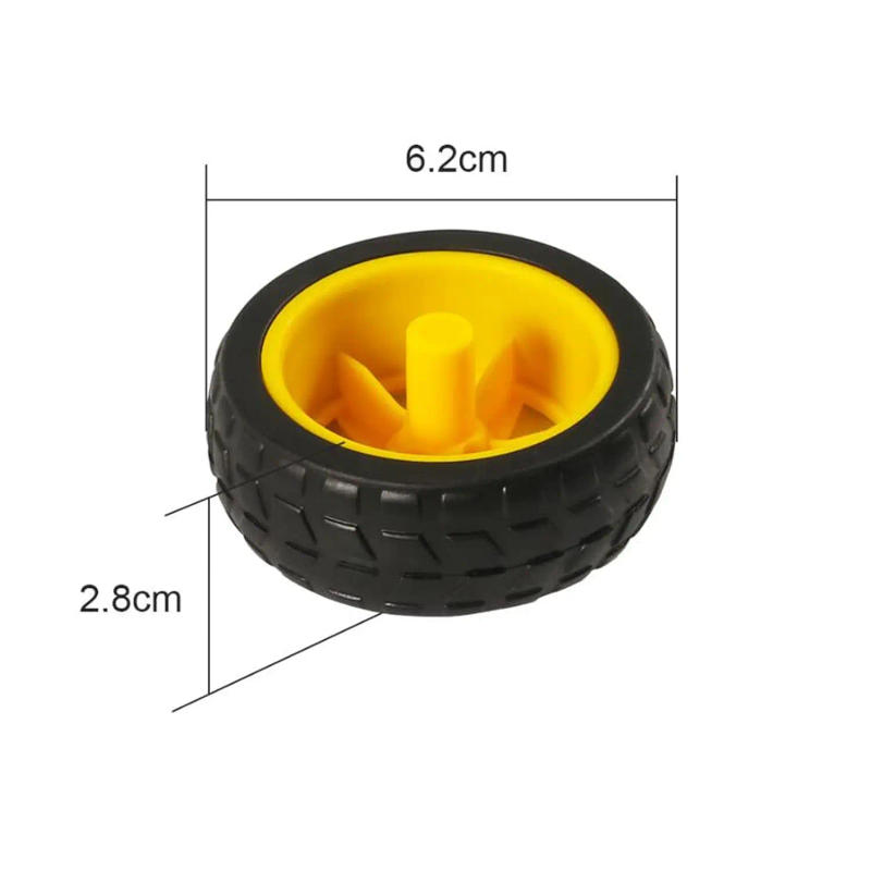 Description Picture 4 of item4 Sets TT Motor DC 3-6V Gearbox Motor Dual Shaft 200RPM Ratio 1:48 Motor with Tire Wheel Kit for Arduino DIY Smart Car Robot