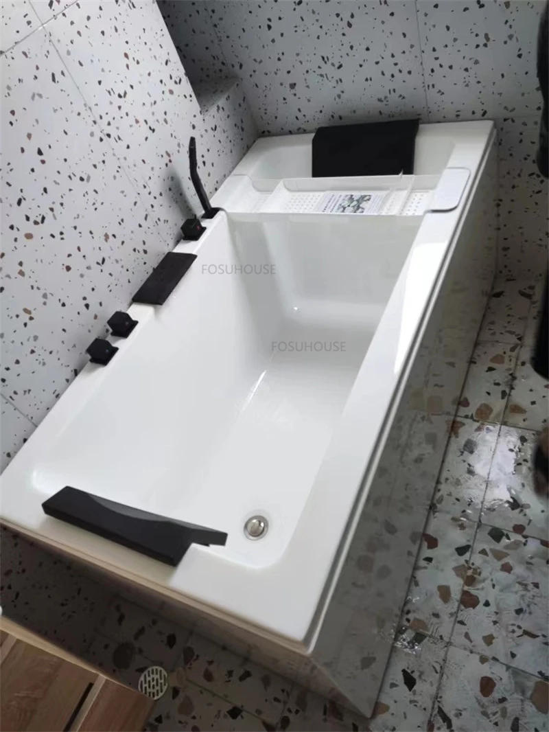 Description Picture 5 of itemAcrylic Bathtubs Household Bathroom Fixture Adult Whirlpool Outdoor Bathtub Creative Upscale Shower Integrated Massage Bathtub