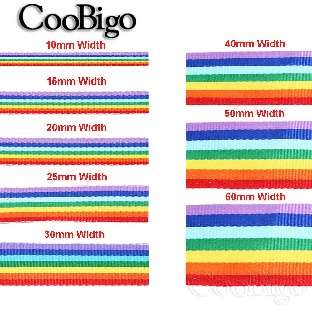 Description Picture 3 of item5Yards Polyester Webbing Rainbow Striped Ribbon Band Fabric Trim DIY Luggage Belts Bracelet Shoes Clothes Sewing Craft Supplies