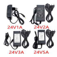 DC 24V Power Adapter 1A 2A 3A 5A Universal Charger AC 220 To 24 Volt Regulated Power Adapter for LED Drivers CCTV Hoverboard EU