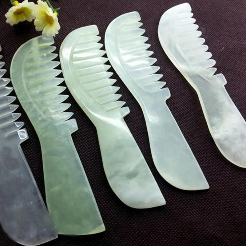 Description Picture 6 of itemJade Combs Natural Massage Comb Guasha Stone Scraping Hair Comb Scalp Care Massage Tool SPA For Relaxation