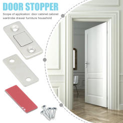 1-10 Sets Magnetic Cabinet Catches Door Stops Magnet Invisible Soft-Catch Ultra-Thin Anti-Rust Door Magnet with Screw for Home