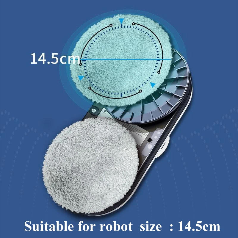 Description Picture 2 of itemReusable Glass Cleaning Mop For Window Cleaner Robot,Elastic 14.5cm Robot Rag Cloth For Round Robot Vacuum Cleaner Spare Parts