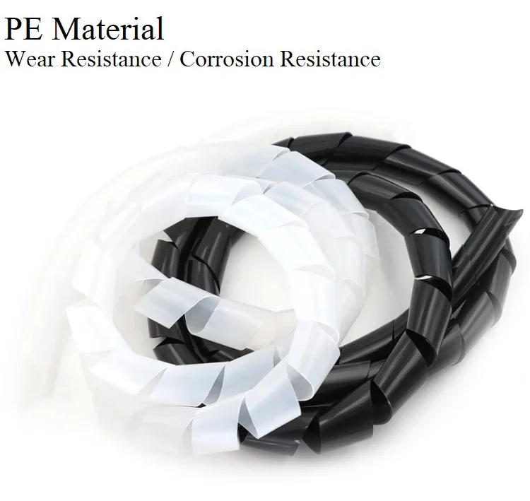 Description Picture 4 of itemCable Sleeve Winding Pipe Spiral Wrapping Transparent/Black Wire Organizer Sheath Tube 4-30MM Plastic Tape Management Protector