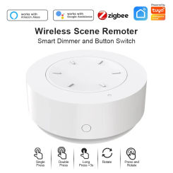 Tuya ZigBee Smart Knob Switch DIY Wireless Scene Button Rotatable Dimmer Automation Linkage Remoter Google Home Alexa Voice