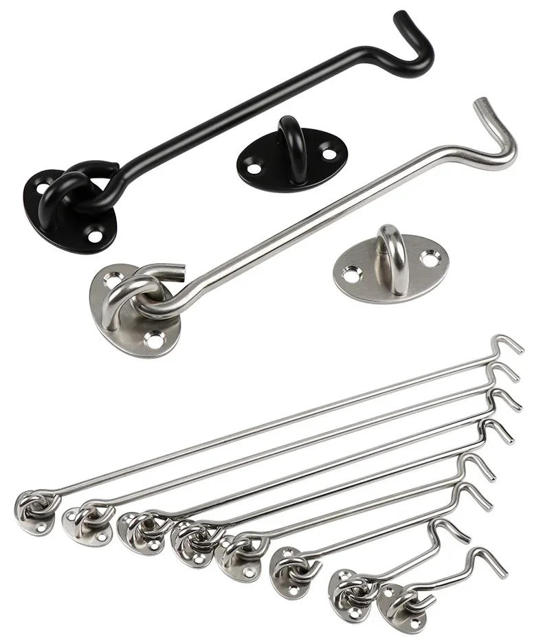 Description Picture 6 of itemDoor Window Hook Black Stainless Steel Window Lock with Safety Switch Cabin Window Hook Door Eye Latch Catch Holder with Screws