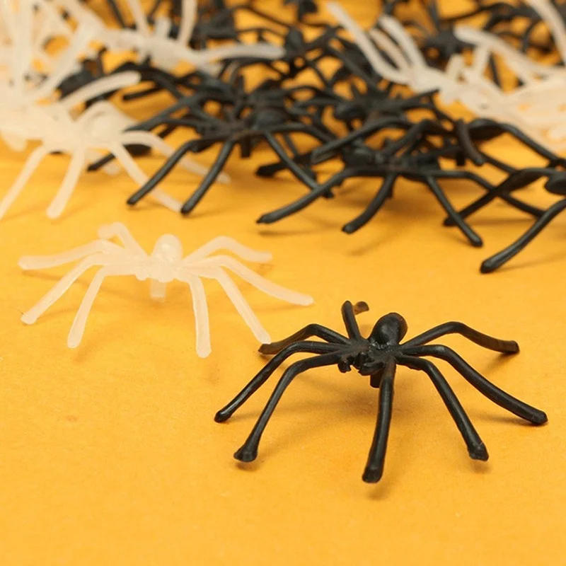 Description Picture 2 of itemNew 10Pcs Party DIY Home Decoration Halloween Luminous Rubber Fakes Spider Plastic Figure Prank Toy Funny Festive Supplies