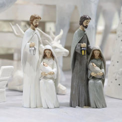 1PC Resin Craft Christmas Scene Religious Thanksgiving Christmas Ornament Retro Holy Family Figurine Statue Religious Home Decor
