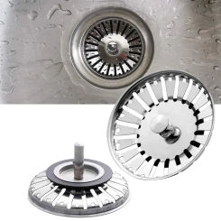Kitchen 84mm Sink Strainer Replacement Plug Stainless Steel Drain Waste Stopper Sealing Umbrella For Drain Device Cover Plug