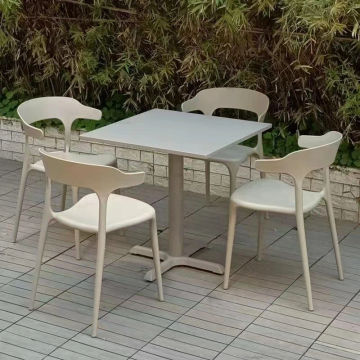 Nordic Leisure Garden Furniture Sets Outdoor Patio Balcony Table and Chair Waterproof Sunscreen Stackable Simple Plastic Chair