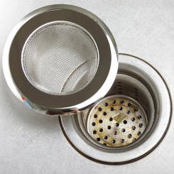 Kitchen Sink Strainer With Handle Stopper Replacement Drain Basket Stainless Steel Mesh Filter Waste Hole 2024 New