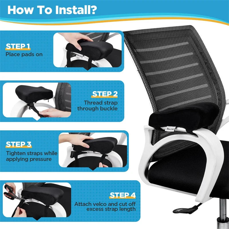 Description Picture 5 of itemOffice Game Chair Armrest Pad Elbow Pillow Comfortable Support Cushion Memory Foam Inner Core Sofa Cushion for Home Armrest Mat