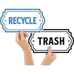 1PC Recycle and Trash Logo Trash Can Stickers Car Trash Bin Kitchen Home Office Garbage Can Decoration Removable Vinyl Decals