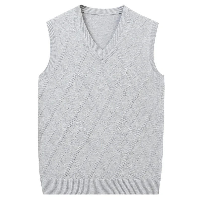 Description Picture 3 of itemFashion New Men Sweater Vest Casual Men's Sleeveless V-neck Knitted Sweater Autumn Slim Solid Casual Waistcoat Vest