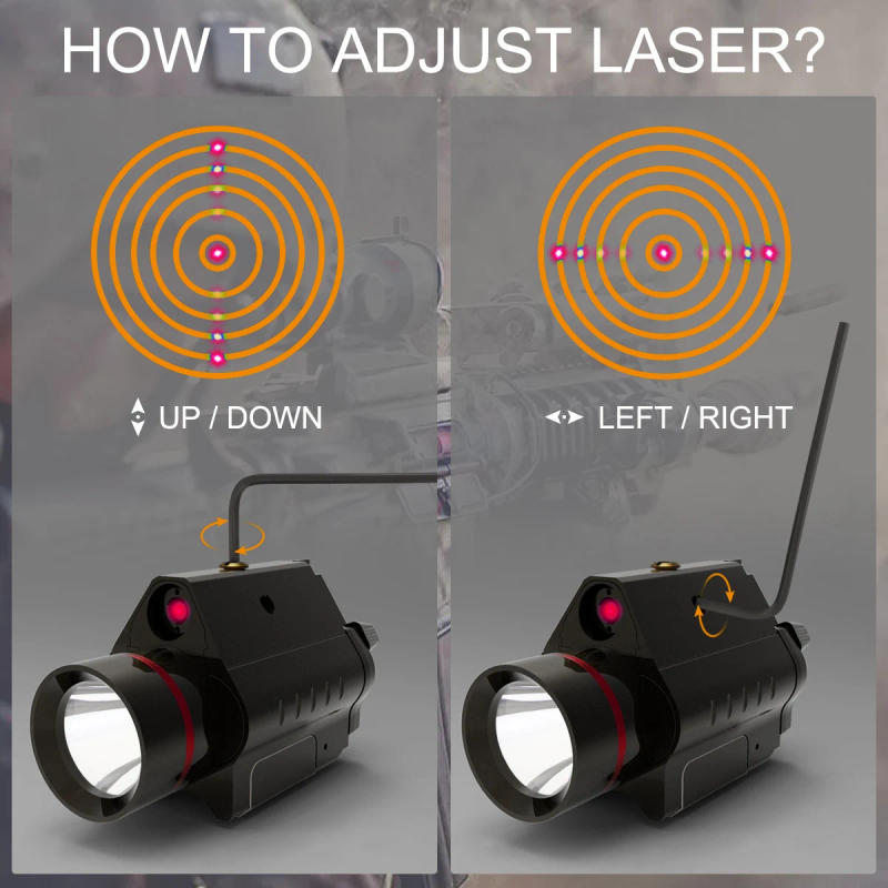 Description Picture 6 of item300 Lumens Red Laser Mini Flashlight with 20mm Picatinny Rail Mount, XPG-2 S4 3 Setting Tactical Flashlight