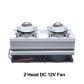 2 Head DC 12V Fan