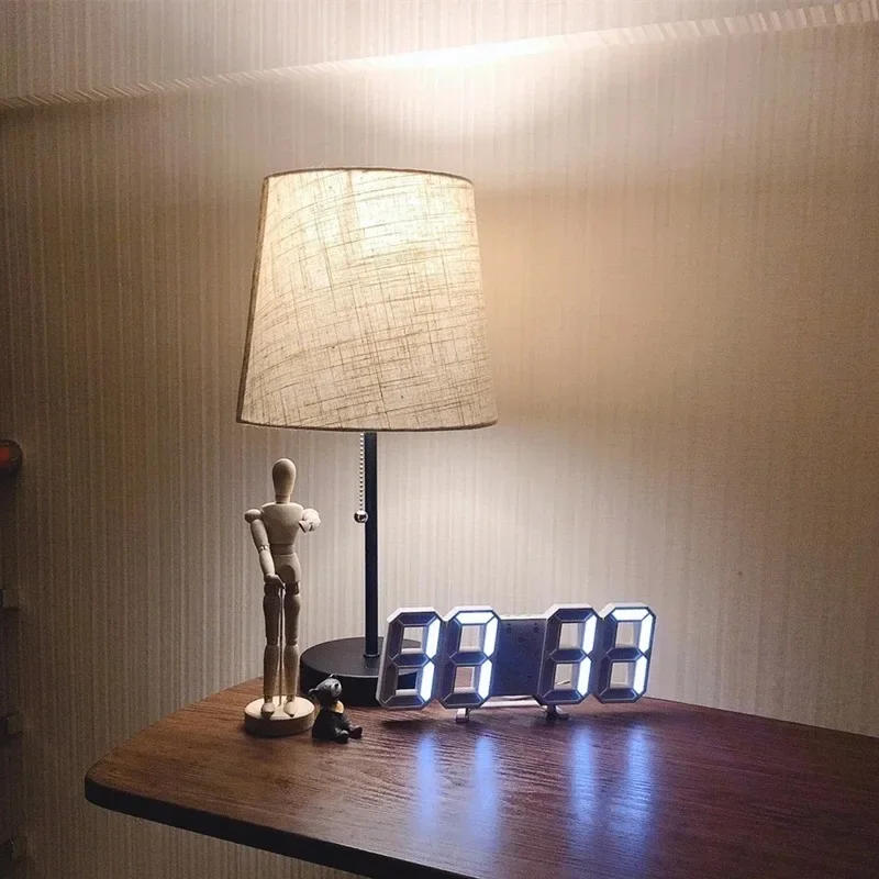 Description Picture 4 of item3D Led Clock Calendar Thermometer Display Watch Electronics Alarm Clocks Bedroom Decoration Digital Desk Clock Table Decorations