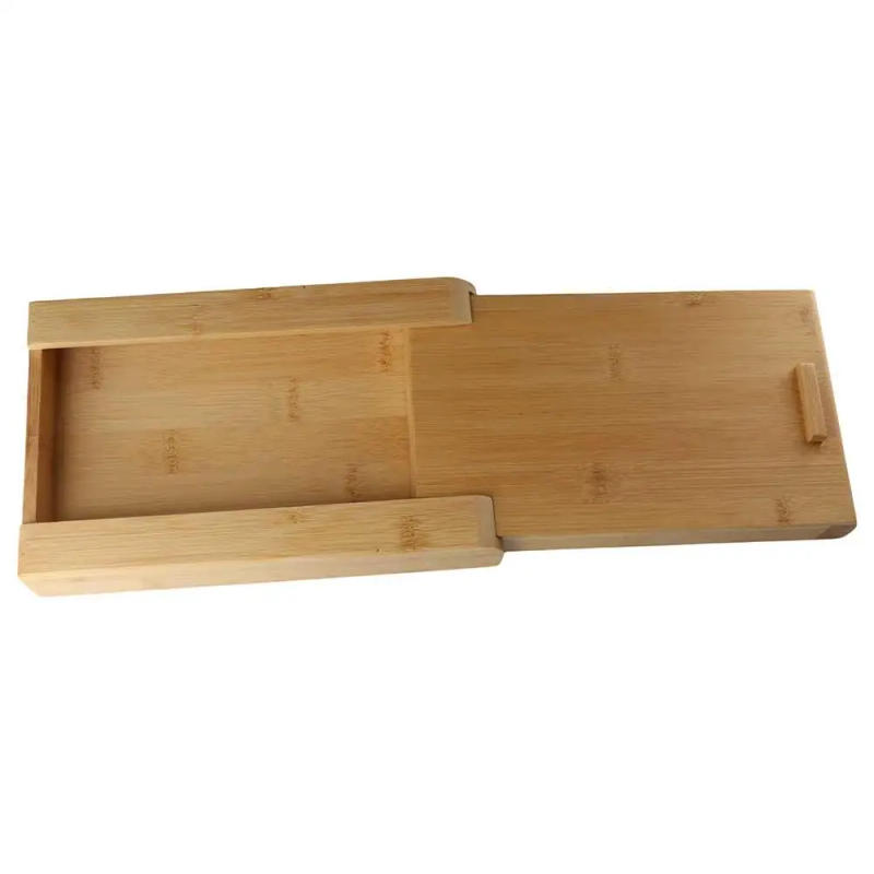 Description Picture 6 of itemPull Type Under Desk Natural Adhesive Bamboo/Walnut Home Storage Hidden Drawer Stationery Container Wooden Storage Drawer