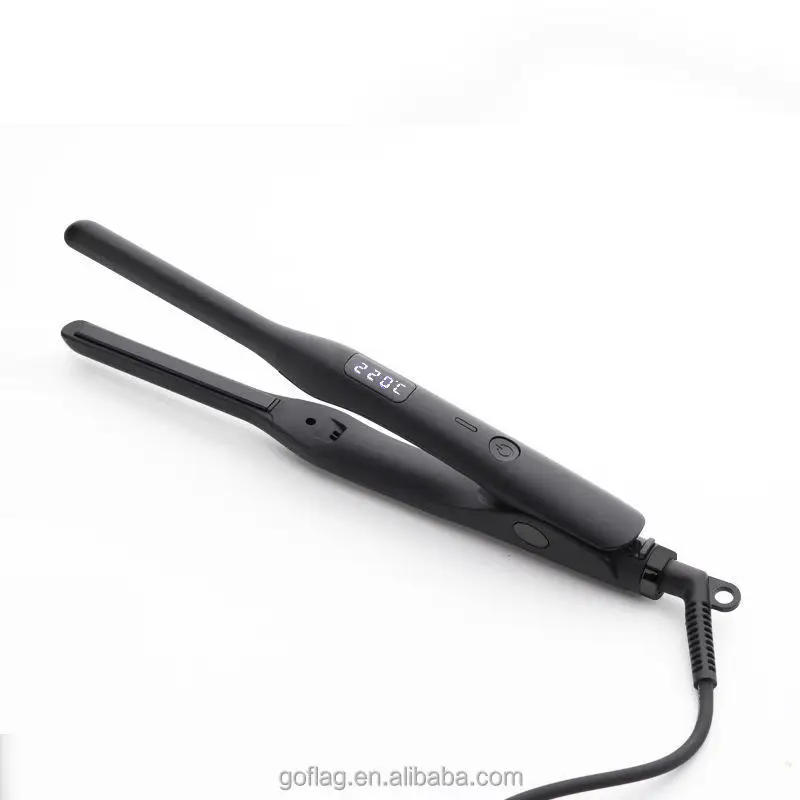 Description Picture 6 of itemCustom Logo 0.3 Inch Mini Pencil Titanium Plate 470 Degree LCD Display Hair Flat Iron Curler Portable Hair Straightener