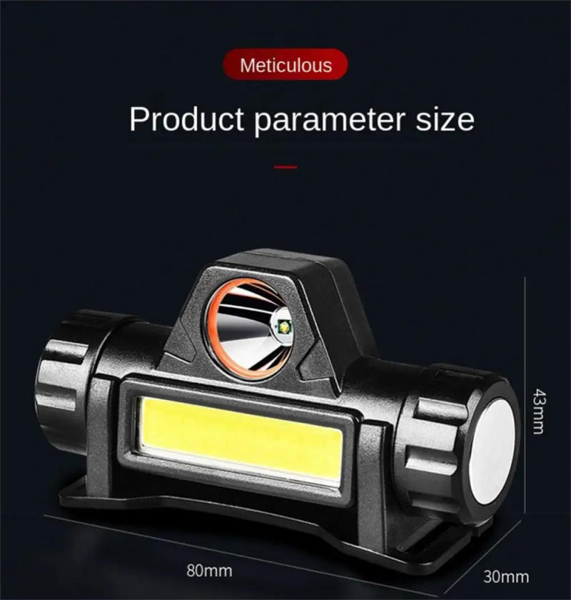 Description Picture 2 of itemOutdoor Portable mini Powerful LED Headlamp XPE+COB USB Rechargeable Headlight Built-in Battery Waterproof Head Head Lamp