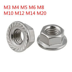 20/10/5/1pcs Lock Flange Nut M3 M4 M5 M6 M8 M10 M12 M14 M20  316 Stainless Steel Hexagon Hex s Locking Flanged  DIN6923