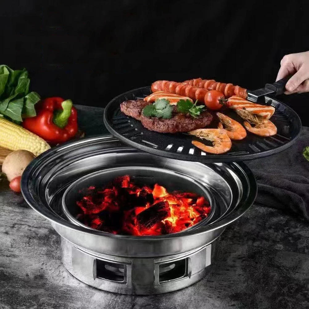 Description Picture 3 of itemStainless Steel Charcoal Basin Tools BBQ Grate Lifter Handle Portable Camping barbecue forks cooking Tools Anti-Scald