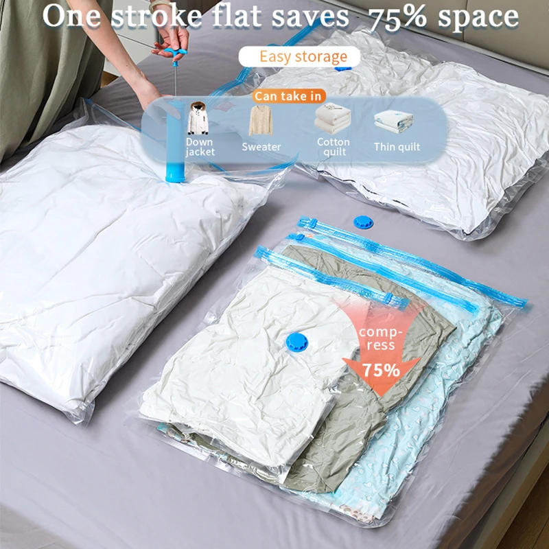 Description Picture 6 of itemVacuum Storage Bags Wardrobe Organizer Vacuum Seal Bag Space Saving Bags for Clothes Pillow Blanket Travel Vacuum Bag Package