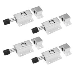 4PCS Automatic Spring Latch Sliding Latch Stainless Steel Automatic Door Lock For Furniture Cupboard Cabinet Door