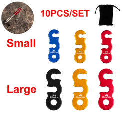 5/10PCS Outdoor Tent Wind Cord Rope Buckles S Type Adjusters Aluminum Alloy Rope Tensioner Fastener Tent Securing Accessories