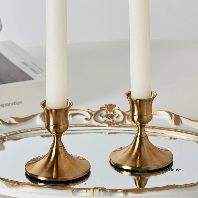 Description Picture 6 of item6pc Gold Candle Holder Set Candlestick Holders Vintage Home Decorations Room Decor Table Decoration and Accessories Home Decor