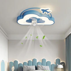 LED Fan Ceiling Light for Children's Room Decorative Furniture Light Bedroom Light Strong Wind Quiet High Lighting