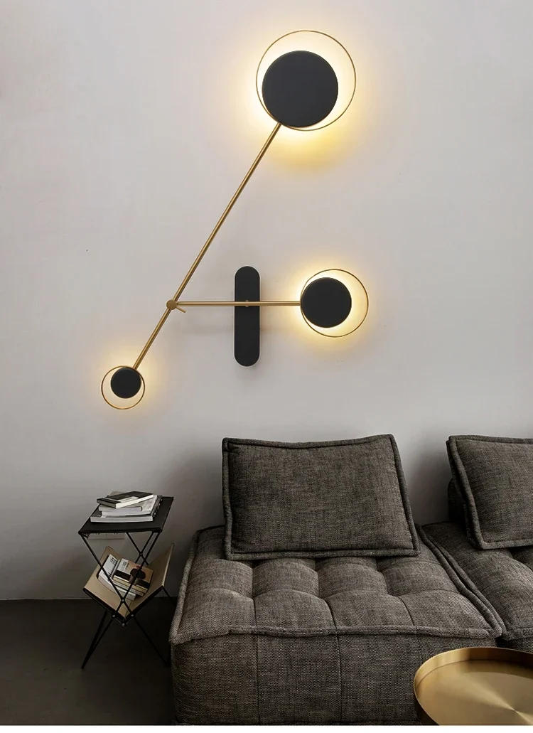 Description Picture 2 of itemLED Wall Lamp for Living Room Sofa Background Bedroom Bedside Creative Nordic Corridor Aisle Rotatable Wall Light Interior Decor