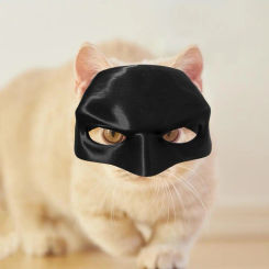 Cat Face Mask for Pets Spooky Halloween Cat Face Cushion Bat Cosplay Hat Set for Party Atmosphere Prop Black Make-up Half Face