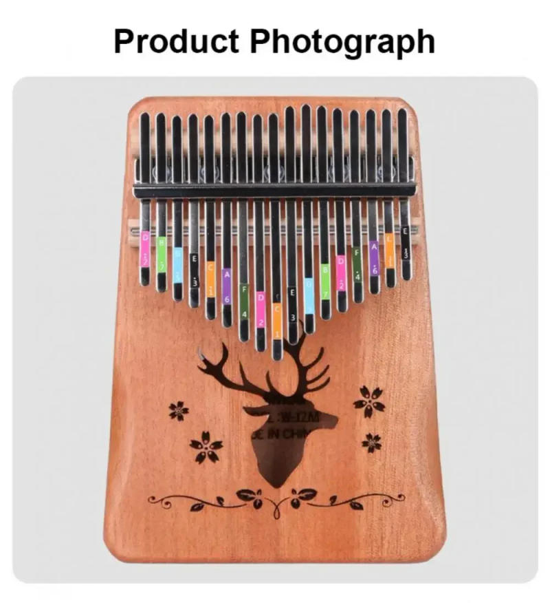 Description Picture 5 of item17/21 Key Kalimba Note Stickers Scale Sticker Thumb Piano Key Tabs For Beginner Training Musical Instrument Accessories