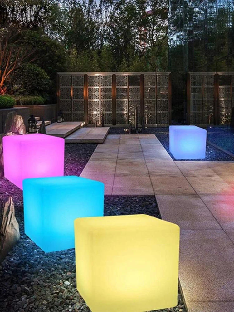 Description Picture 2 of itemLed Underground Lamp Cube Square Bench Bar KTV Chair Table Colorful Waterproof Charging Garden Light Decorative Landscape Lights