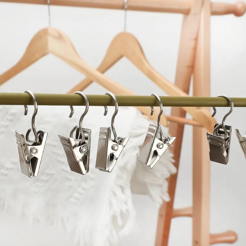 Description Picture 4 of item10/50Pcs Metal Mini Curtain Clips with Hook Multifunctional Shower Curtain Hook Home Photos Decoration Clips Window Accessories