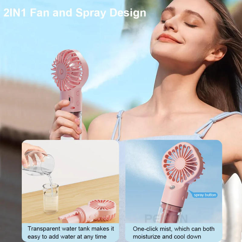 Description Picture 4 of itemPortable Humidifier Fan Mini Handheld Mist Fan Portable USB Rechargeable Handheld Fan with Humidifier Mini Water Spray Hand Fan