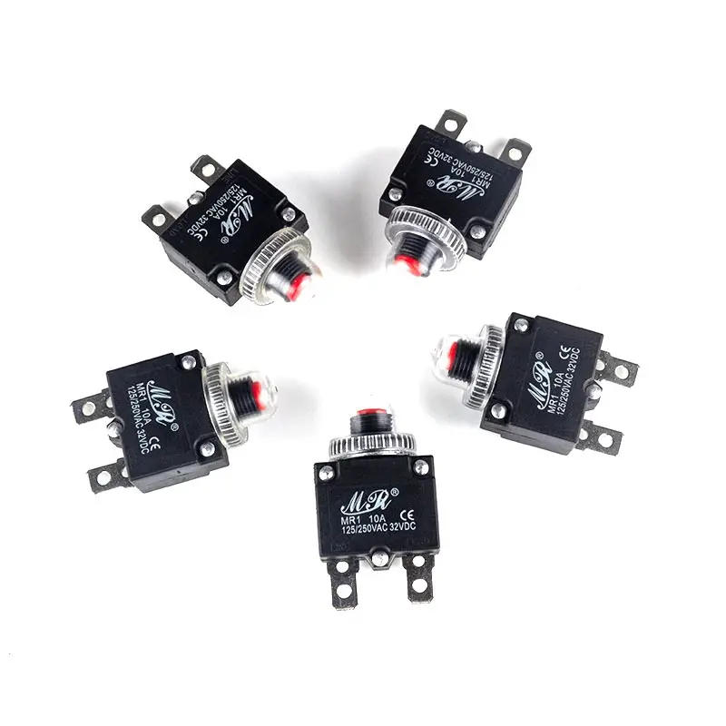 Description Picture 4 of item5Pcs Circuit Breaker Overload Protector Switch Fuse 3A 4A 5A 8A 10A 12A 15A 18A 20A 25A 30A Resettable 220V with Waterproof Cap