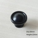 Black Round Door Knobs Single Hole Knob with Backplate Vintage Cabinet Handles Wardrobe Pulls Zinc Alloy Furniture Hardware