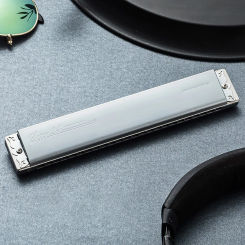 Kongsheng 24 Holes Metal Harmonica Professional Musical Instruments Professional Monophonic Harmonica Silver Mouth Harp A-F Tone