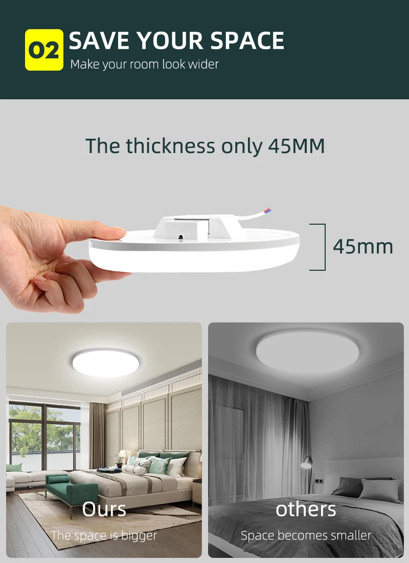 Description Picture 5 of itemModern Ceiling Light LED Ceil Light 15W 20W 30W 50W Led Ceiling Lamp for Living Room Bedroom Kitchen Indoor Lighting Fixture