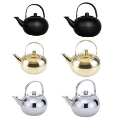 Stainsless Steel Teas Kettles Teapots with Infuser Metal Coffee Pots Round Teas Pots for Kitchen Hotel Restaurant